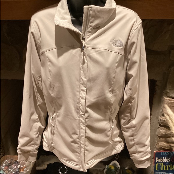 NORTH FACE WOMEN’S CREAM SOFT PLUSH FAUX FUR LINING WINTER JACKET COAT. SZ.L - Picture 4 of 13